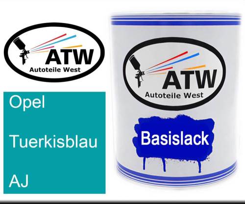 Opel, Tuerkisblau, AJ: 1L Lackdose, von ATW Autoteile West.