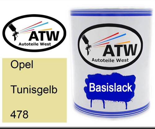 Opel, Tunisgelb, 478: 1L Lackdose, von ATW Autoteile West.