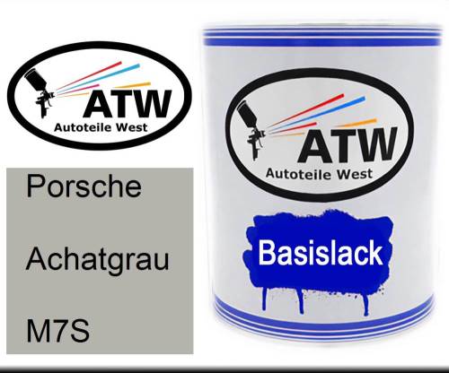 Porsche, Achatgrau, M7S: 1L Lackdose, von ATW Autoteile West.