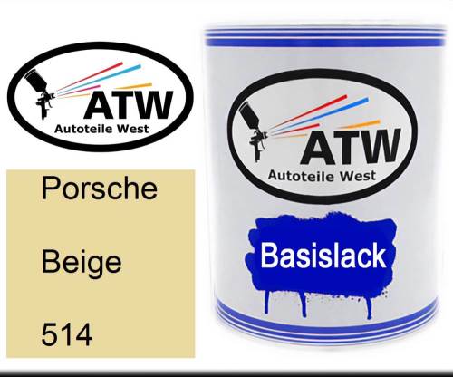 Porsche, Beige, 514: 1L Lackdose, von ATW Autoteile West.