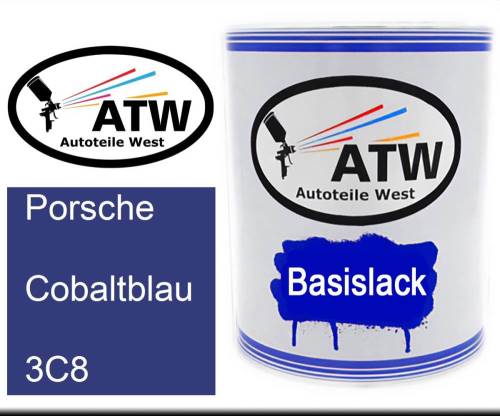 Porsche, Cobaltblau, 3C8: 1L Lackdose, von ATW Autoteile West.