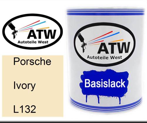 Porsche, Ivory, L132: 1L Lackdose, von ATW Autoteile West.