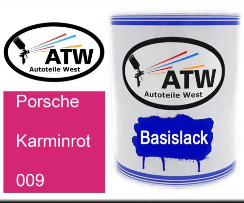 Porsche, Karminrot, 009: 1L Lackdose, von ATW Autoteile West.