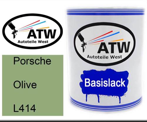 Porsche, Olive, L414: 1L Lackdose, von ATW Autoteile West.