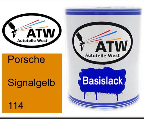 Porsche, Signalgelb, 114: 1L Lackdose, von ATW Autoteile West.