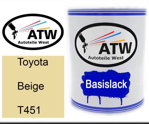 Toyota, Beige, T451: 1L Lackdose, von ATW Autoteile West.