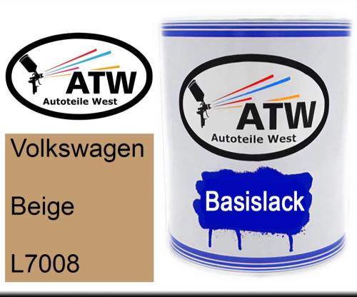 Volkswagen, Beige, L7008: 1L Lackdose, von ATW Autoteile West.