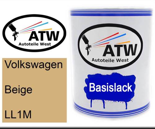 Volkswagen, Beige, LL1M: 1L Lackdose, von ATW Autoteile West.