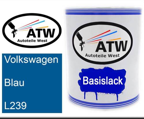 Volkswagen, Blau, L239: 1L Lackdose, von ATW Autoteile West.