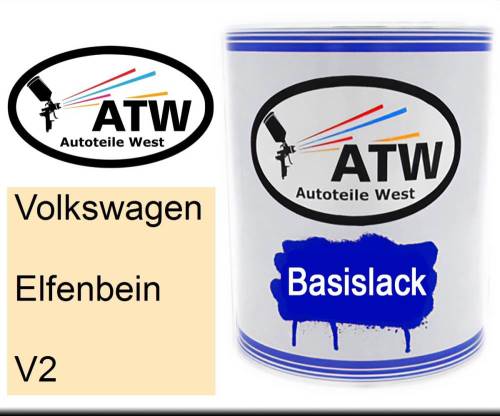 Volkswagen, Elfenbein, V2: 1L Lackdose, von ATW Autoteile West.