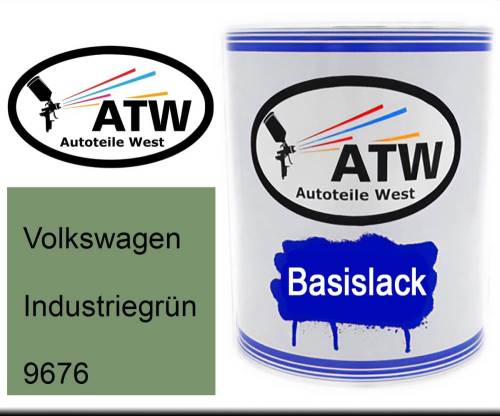 Volkswagen, Industriegrün, 9676: 1L Lackdose, von ATW Autoteile West.