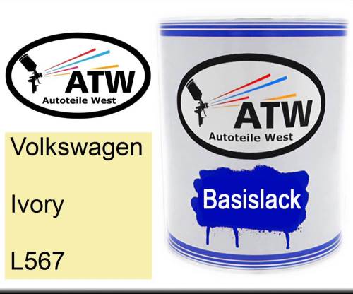 Volkswagen, Ivory, L567: 1L Lackdose, von ATW Autoteile West.