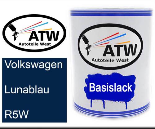 Volkswagen, Lunablau, R5W: 1L Lackdose, von ATW Autoteile West.