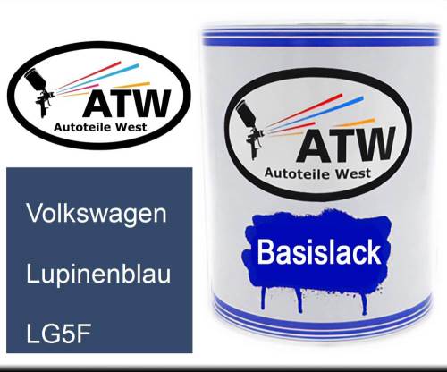 Volkswagen, Lupinenblau, LG5F: 1L Lackdose, von ATW Autoteile West.