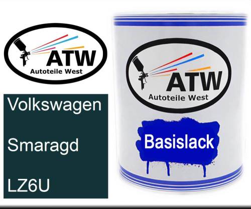 Volkswagen, Smaragd, LZ6U: 1L Lackdose, von ATW Autoteile West.