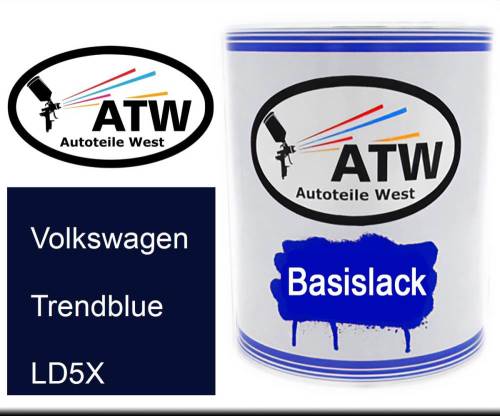 Volkswagen, Trendblue, LD5X: 1L Lackdose, von ATW Autoteile West.