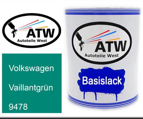 Volkswagen, Vaillantgrün, 9478: 1L Lackdose, von ATW Autoteile West.