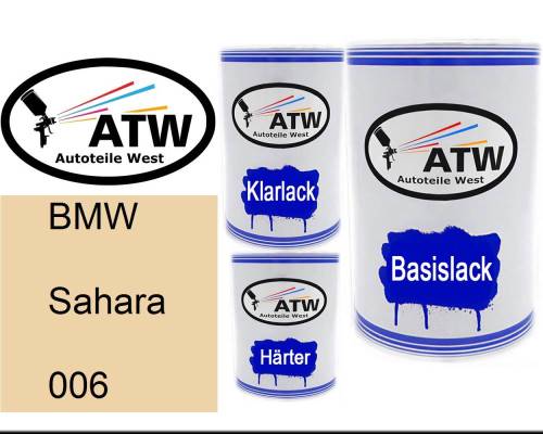 BMW, Sahara, 006: 500ml Lackdose + 500ml Klarlack + 250ml Härter - Set, von ATW Autoteile West.