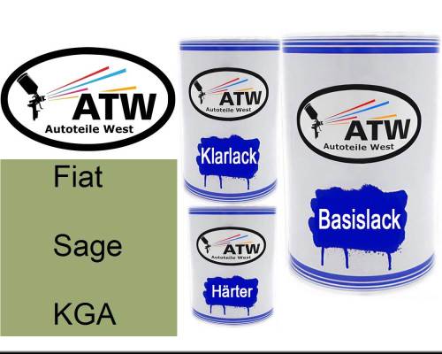 Fiat, Sage, KGA: 500ml Lackdose + 500ml Klarlack + 250ml Härter - Set, von ATW Autoteile West.