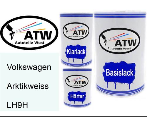 Volkswagen, Arktikweiss, LH9H: 500ml Lackdose + 500ml Klarlack + 250ml Härter - Set, von ATW Autoteile West.