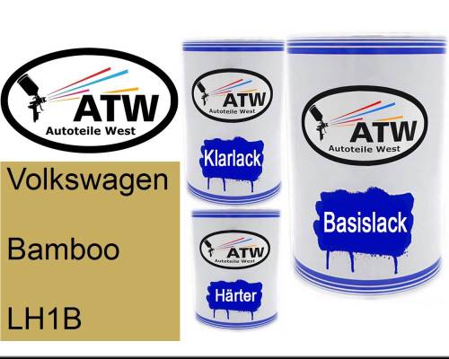 Volkswagen, Bamboo, LH1B: 500ml Lackdose + 500ml Klarlack + 250ml Härter - Set, von ATW Autoteile West.