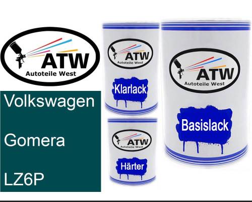 Volkswagen, Gomera, LZ6P: 500ml Lackdose + 500ml Klarlack + 250ml Härter - Set, von ATW Autoteile West.