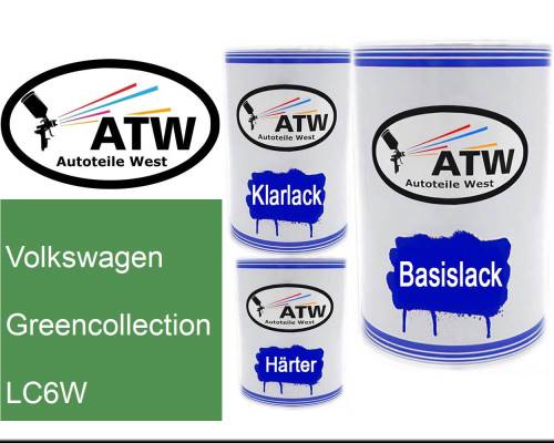 Volkswagen, Greencollection, LC6W: 500ml Lackdose + 500ml Klarlack + 250ml Härter - Set, von ATW Autoteile West.