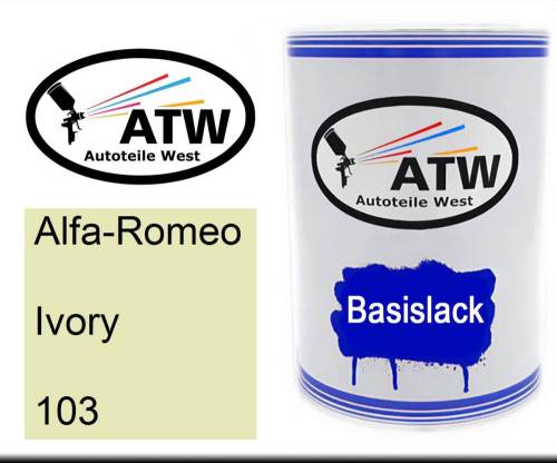 Alfa-Romeo, Ivory, 103: 500ml Lackdose, von ATW Autoteile West.