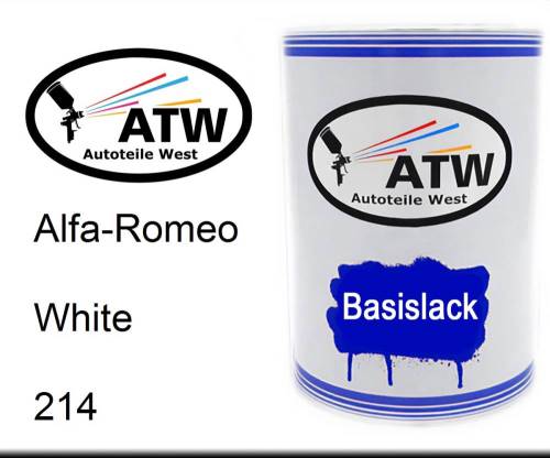 Alfa-Romeo, White, 214: 500ml Lackdose, von ATW Autoteile West.