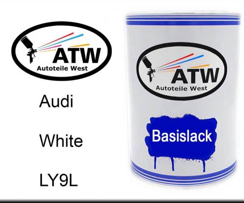 Audi, White, LY9L: 500ml Lackdose, von ATW Autoteile West.