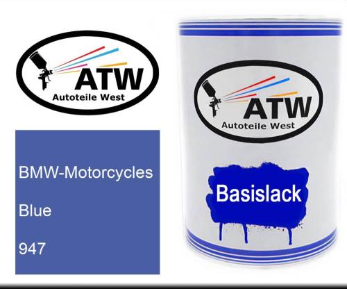 BMW-Motorcycles, Blue, 947: 500ml Lackdose, von ATW Autoteile West.