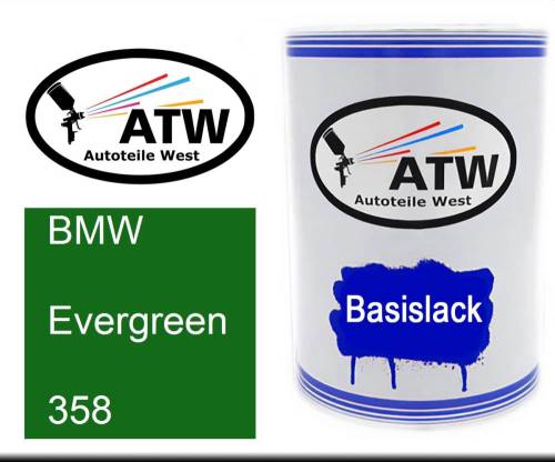 BMW, Evergreen, 358: 500ml Lackdose, von ATW Autoteile West.