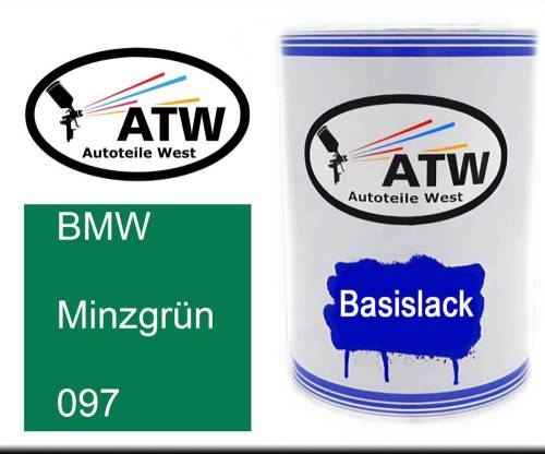 BMW, Minzgrün, 097: 500ml Lackdose, von ATW Autoteile West.