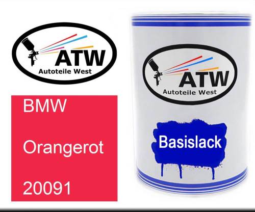 BMW, Orangerot, 20091: 500ml Lackdose, von ATW Autoteile West.