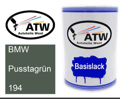 BMW, Pusstagrün, 194: 500ml Lackdose, von ATW Autoteile West.