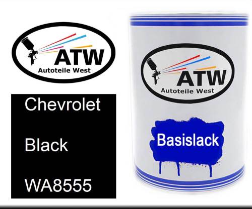 Chevrolet, Black, WA8555: 500ml Lackdose, von ATW Autoteile West.