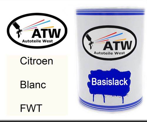 Citroen, Blanc, FWT: 500ml Lackdose, von ATW Autoteile West.