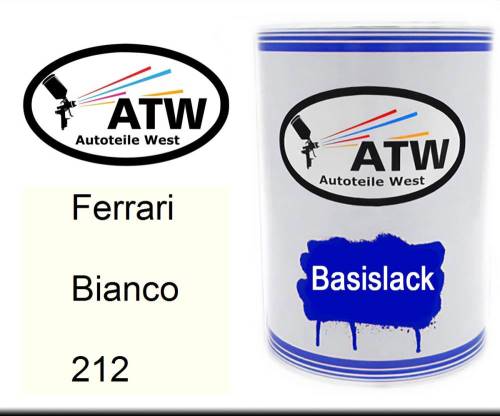 Ferrari, Bianco, 212: 500ml Lackdose, von ATW Autoteile West.