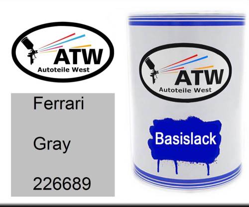 Ferrari, Gray, 226689: 500ml Lackdose, von ATW Autoteile West.