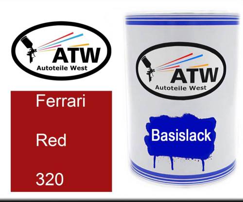 Ferrari, Red, 320: 500ml Lackdose, von ATW Autoteile West.