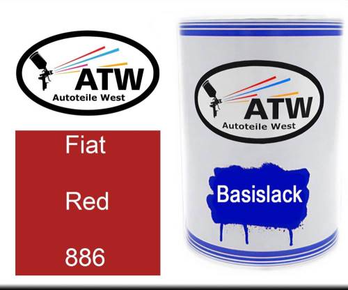 Fiat, Red, 886: 500ml Lackdose, von ATW Autoteile West.