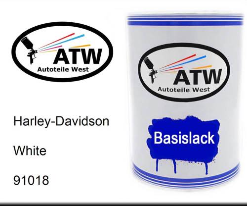 Harley-Davidson, White, 91018: 500ml Lackdose, von ATW Autoteile West.