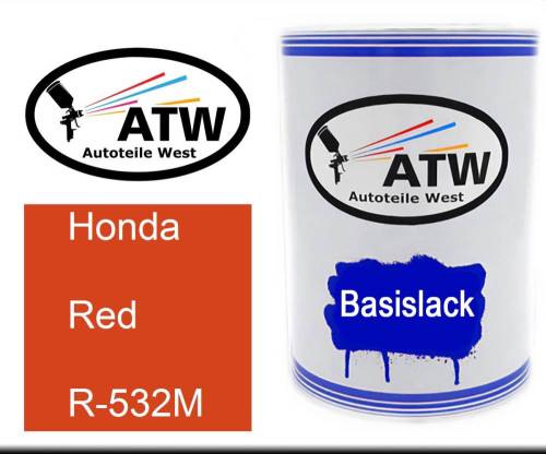 Honda, Red, R-532M: 500ml Lackdose, von ATW Autoteile West.