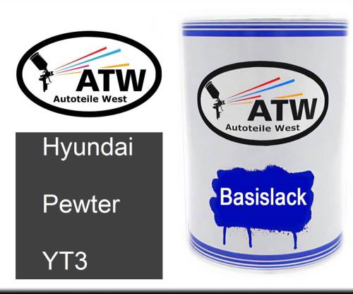 Hyundai, Pewter, YT3: 500ml Lackdose, von ATW Autoteile West.