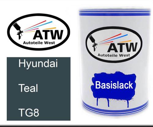 Hyundai, Teal, TG8: 500ml Lackdose, von ATW Autoteile West.