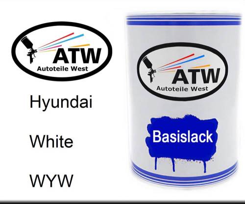 Hyundai, White, WYW: 500ml Lackdose, von ATW Autoteile West.