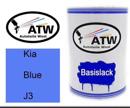 Kia, Blue, J3: 500ml Lackdose, von ATW Autoteile West.