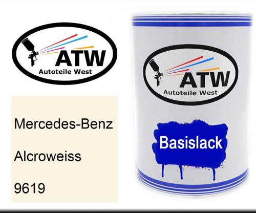 Mercedes-Benz, Alcroweiss, 9619: 500ml Lackdose, von ATW Autoteile West.