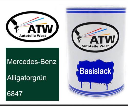 Mercedes-Benz, Alligatorgrün, 6847: 500ml Lackdose, von ATW Autoteile West.