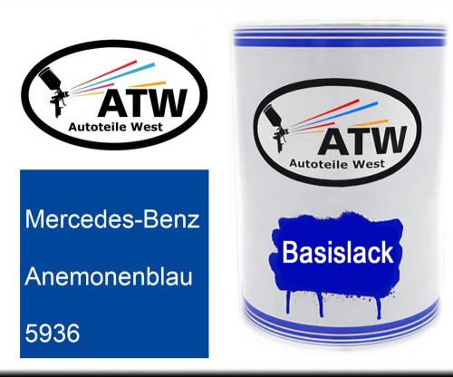 Mercedes-Benz, Anemonenblau, 5936: 500ml Lackdose, von ATW Autoteile West.